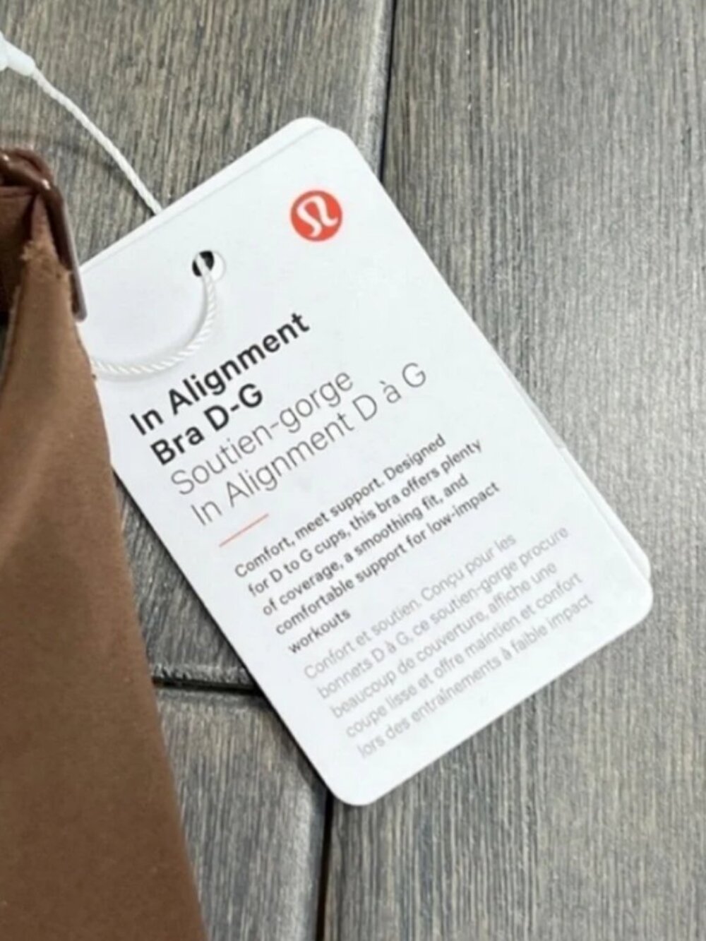 Lululemon NWT In Alignment Bra *Light Support, D–G Cups Java - Picture 7 of 10
